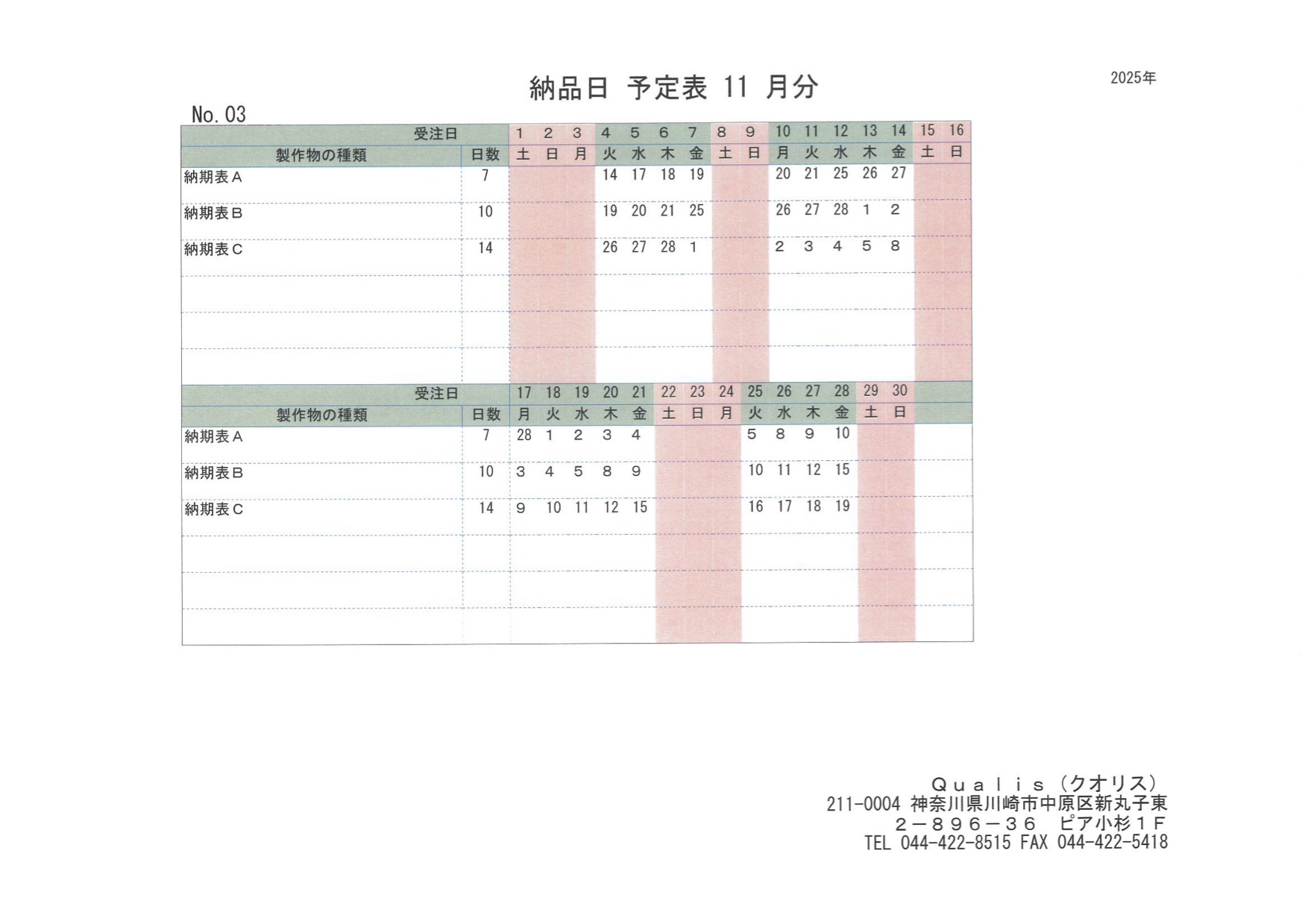 納品日